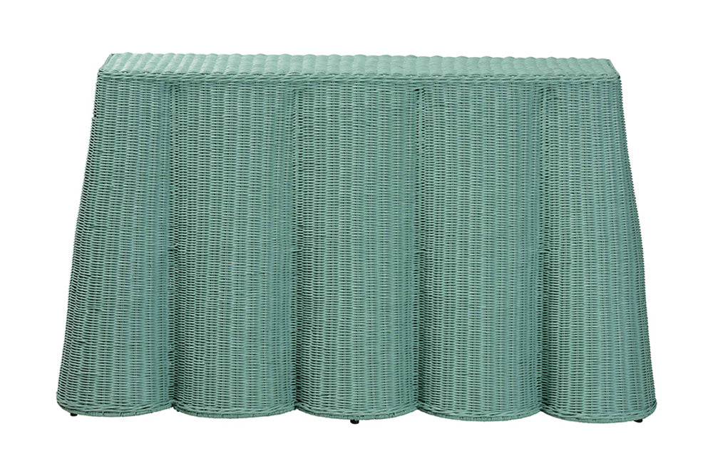 bali & pari - Palm Console Table - Palm-Green Rattan-Console Table view 2