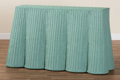 bali & pari - Palm Console Table - Palm-Green Rattan-Console Table view 9