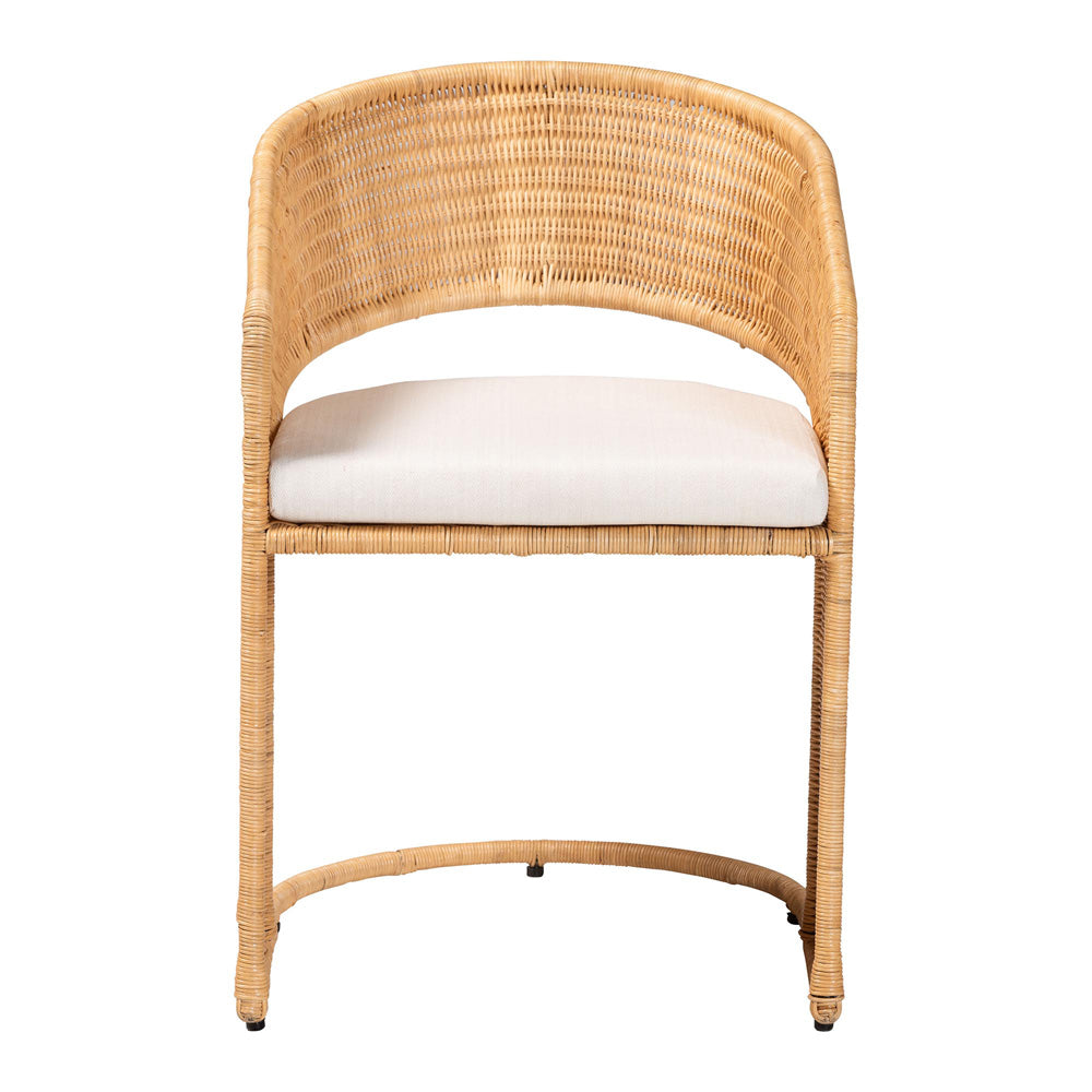 bali & pari - Palm Dining Chair in Light Honey - Palm-Light Honey/Rattan-Cushioned-DC view 2