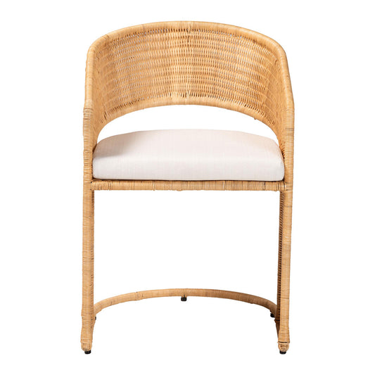 bali & pari - Palm Dining Chair in Light Honey - Palm-Light Honey/Rattan-Cushioned-DC view 2