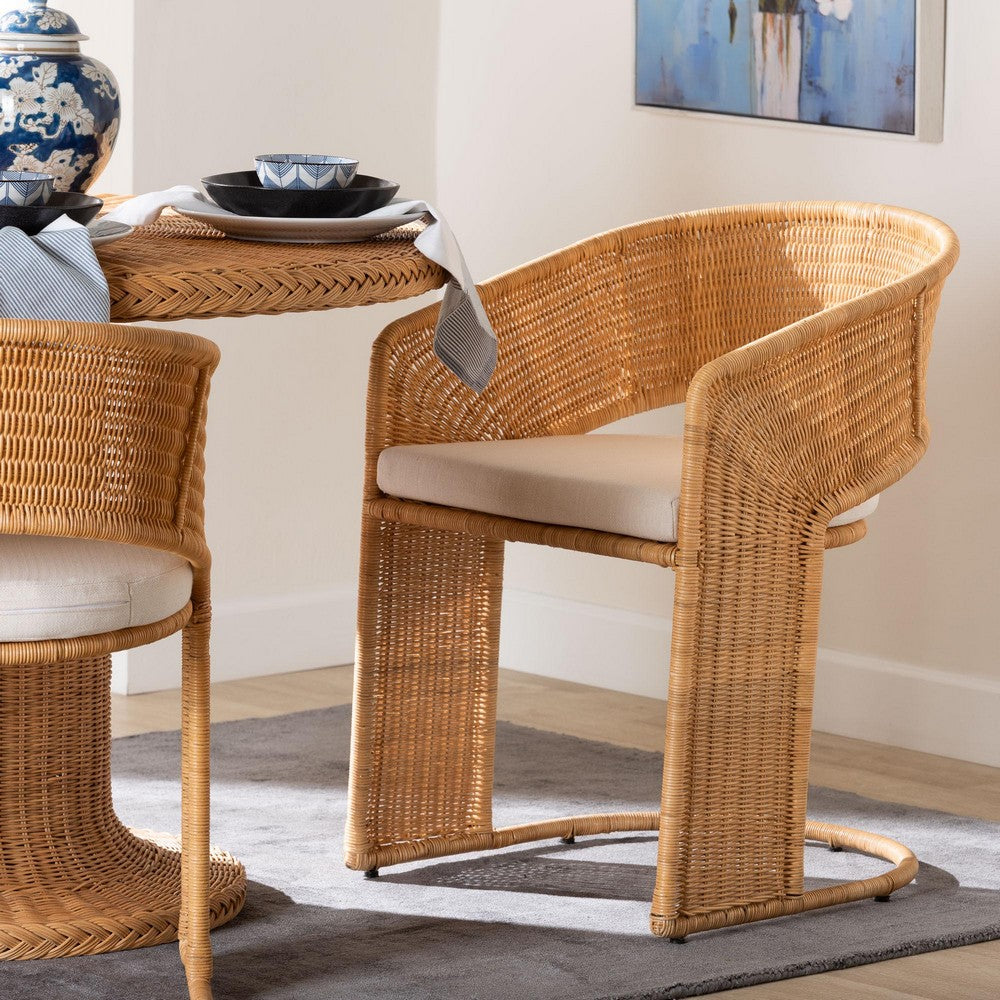 bali & pari - Palm Dining Chair in Light Honey - Palm-Light Honey/Rattan-Cushioned-DC view 8