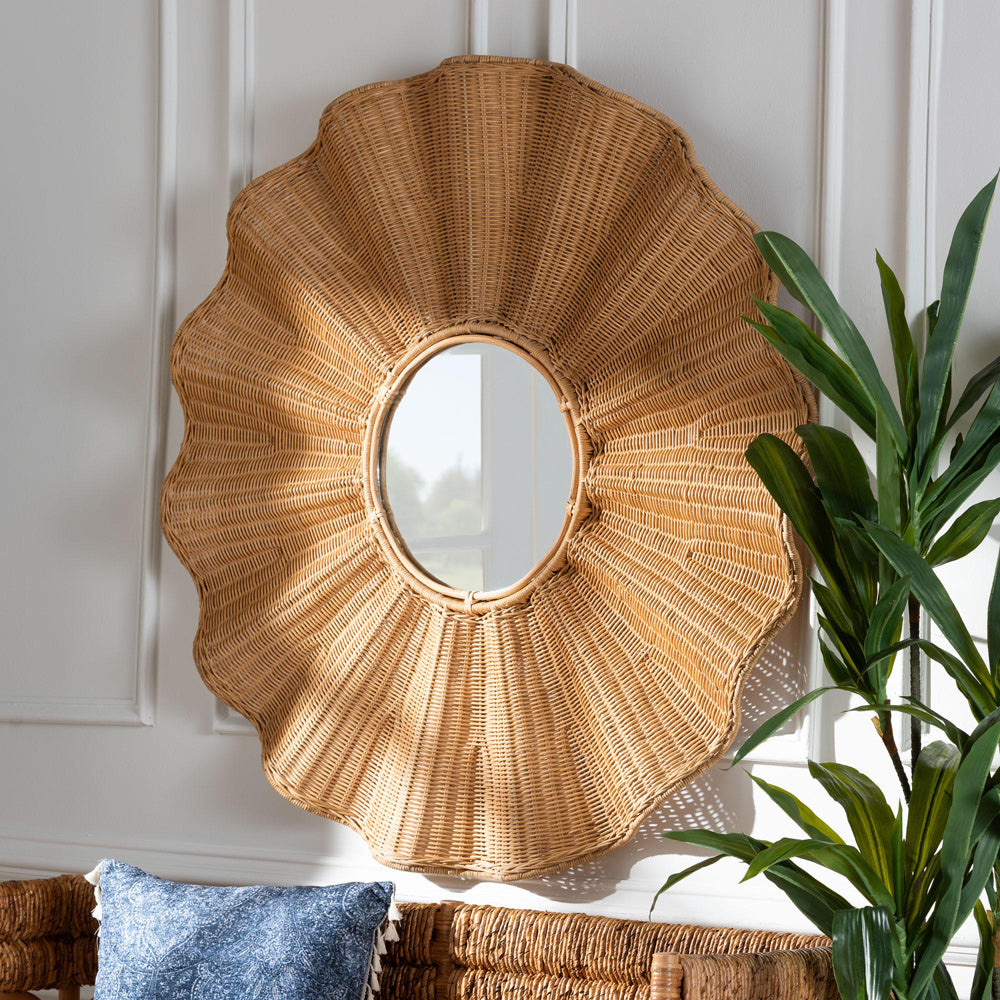 bali & pari - Palm Mirror in Light Honey - Palm-Light Honey/Metal-Mirror view 3