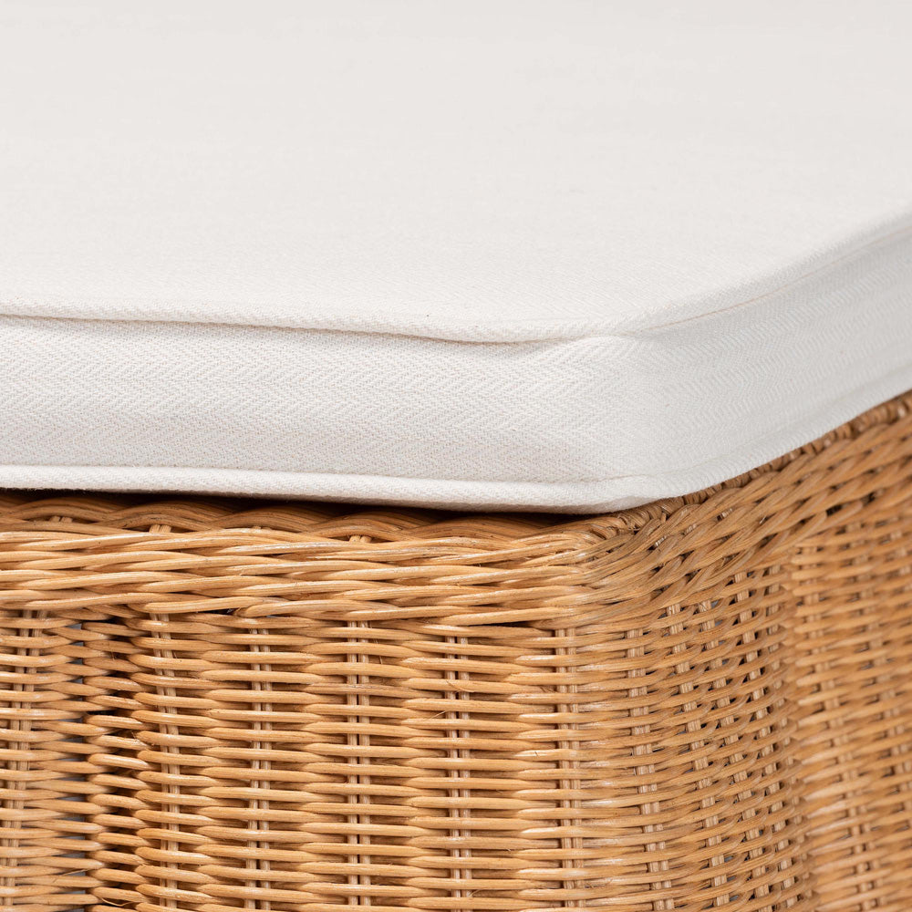 bali & pari - Palm Ottoman in Light Honey - Palm-Light Honey Rattan-35 Ottoman w Cushion view 3