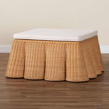 bali & pari - Palm Ottoman in Light Honey - Palm-Light Honey Rattan-35 Ottoman w Cushion view 7