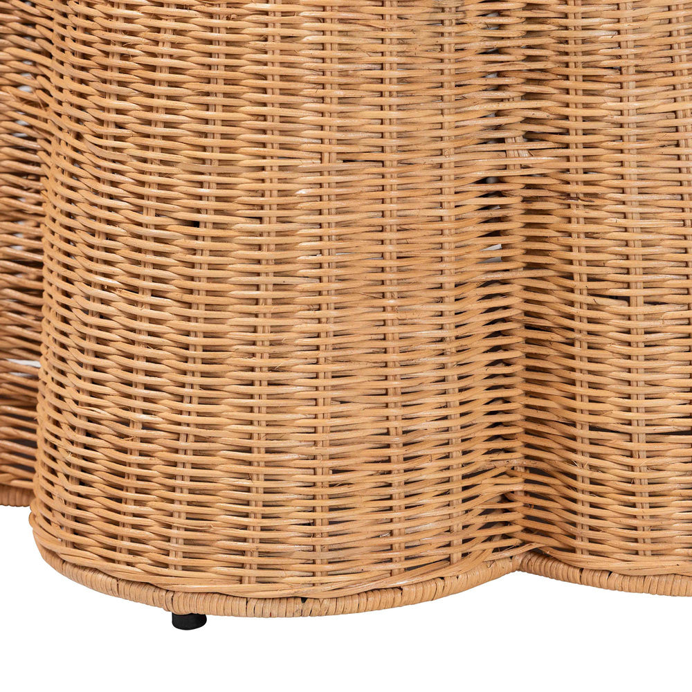 bali & pari - Palm Ottoman in Light Honey - Palm-Light Honey Rattan-51cm Round Ottoman w/Cushion view 3
