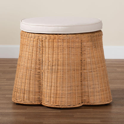 bali & pari - Palm Ottoman in Light Honey - Palm-Light Honey Rattan-51cm Round Ottoman w/Cushion view 6