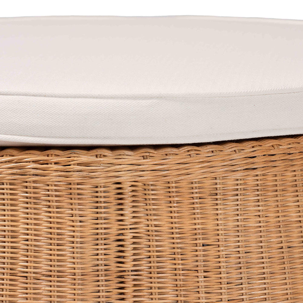 bali & pari - Palm Ottoman in Light Honey - Palm-Light Honey Rattan-90cm Round Ottoman w/Cushion view 2