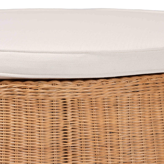 bali & pari - Palm Ottoman in Light Honey - Palm-Light Honey Rattan-90cm Round Ottoman w/Cushion view 2