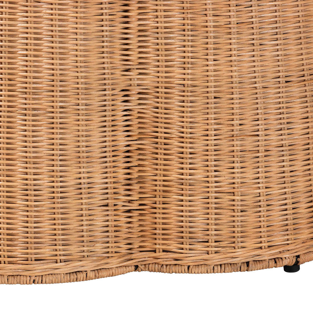 bali & pari - Palm Ottoman in Light Honey - Palm-Light Honey Rattan-90cm Round Ottoman w/Cushion view 3
