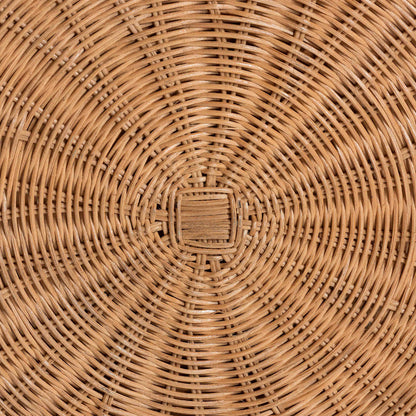 bali & pari - Palm Ottoman in Light Honey - Palm-Light Honey Rattan-90cm Round Ottoman w/Cushion view 4