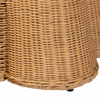 bali & pari - Palm Ottoman in Light Honey - Palm-Light Honey Rattan-Rectangle Ottoman w/ Cushion view 5