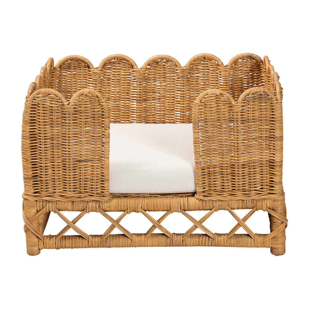 bali & pari - Palm Pet Bed in Light Honey - Palm Short-Natural Rattan-Pet Bed view 2