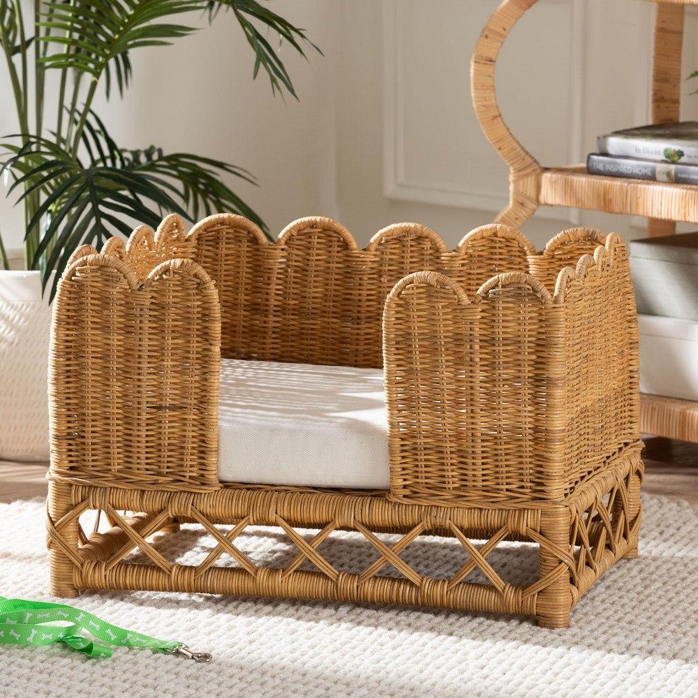 bali & pari - Palm Pet Bed in Light Honey - Palm Short-Natural Rattan-Pet Bed view 7