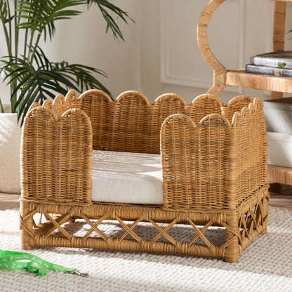 bali & pari - Palm Pet Bed in Light Honey - Palm Short-Natural Rattan-Pet Bed view 7