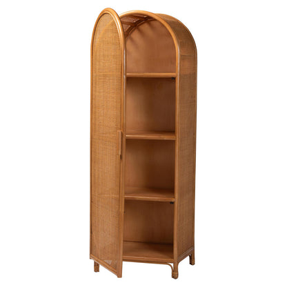 bali & pari - Paloma Decorative Cabinet in Light Honey - Ayou-Light Honey Rattan-Tall Cabinet view 2