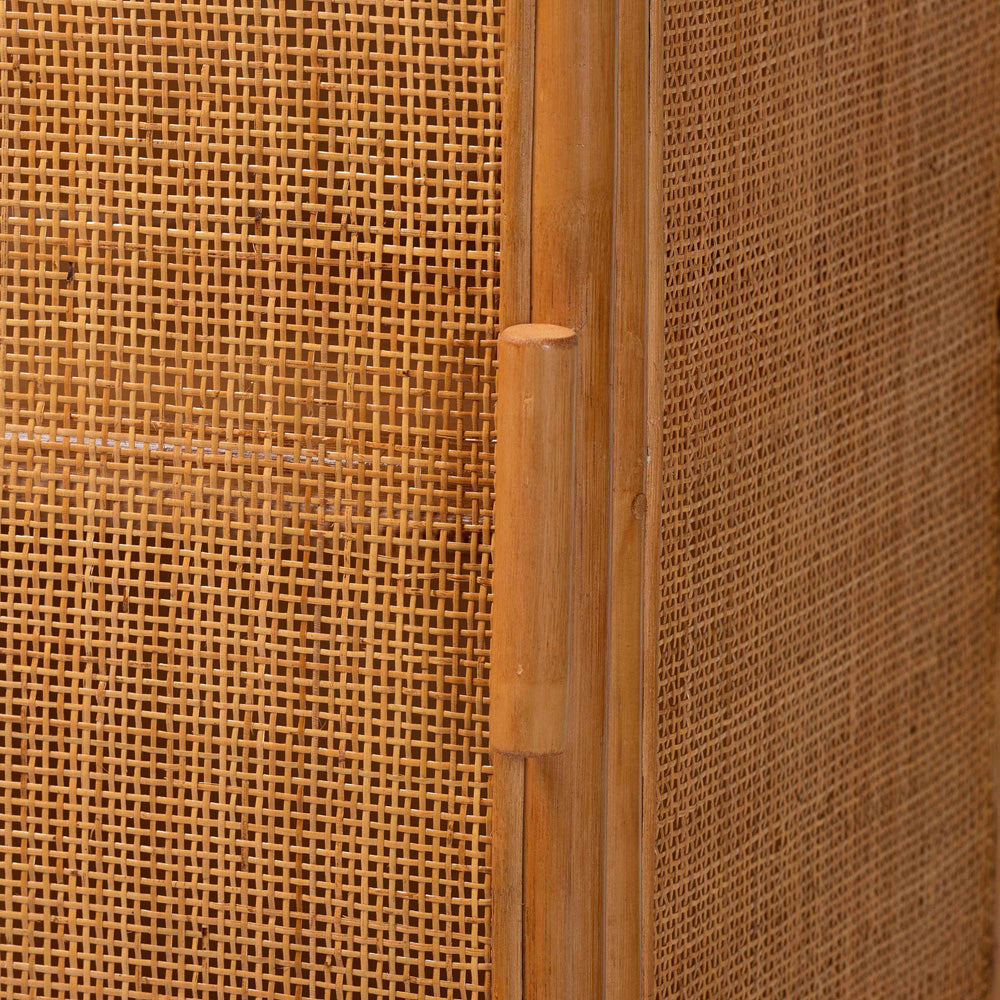 bali & pari - Paloma Decorative Cabinet in Light Honey - Ayou-Light Honey Rattan-Tall Cabinet view 5