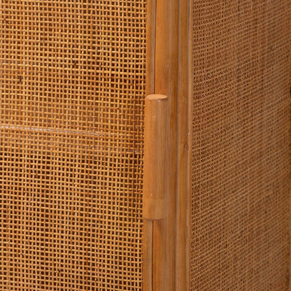 bali & pari - Paloma Decorative Cabinet in Light Honey - Ayou-Light Honey Rattan-Tall Cabinet view 5