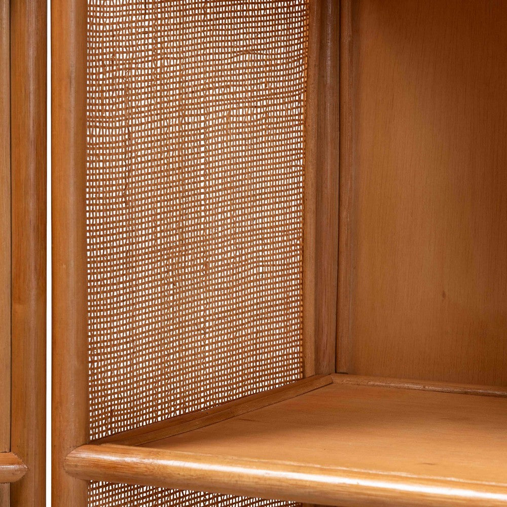bali & pari - Paloma Decorative Cabinet in Light Honey - Ayou-Light Honey Rattan-Tall Cabinet view 6