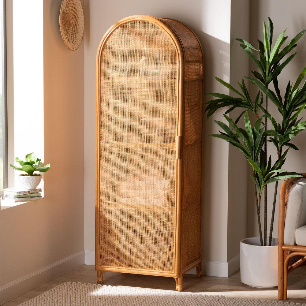 bali & pari - Paloma Decorative Cabinet in Light Honey - Ayou-Light Honey Rattan-Tall Cabinet view 9