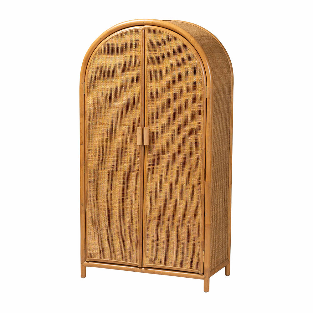 bali & pari - Paloma Storage Cabinet in Light Honey - Puerterico-Light Honey Rattan-Large-Cabinet view 1