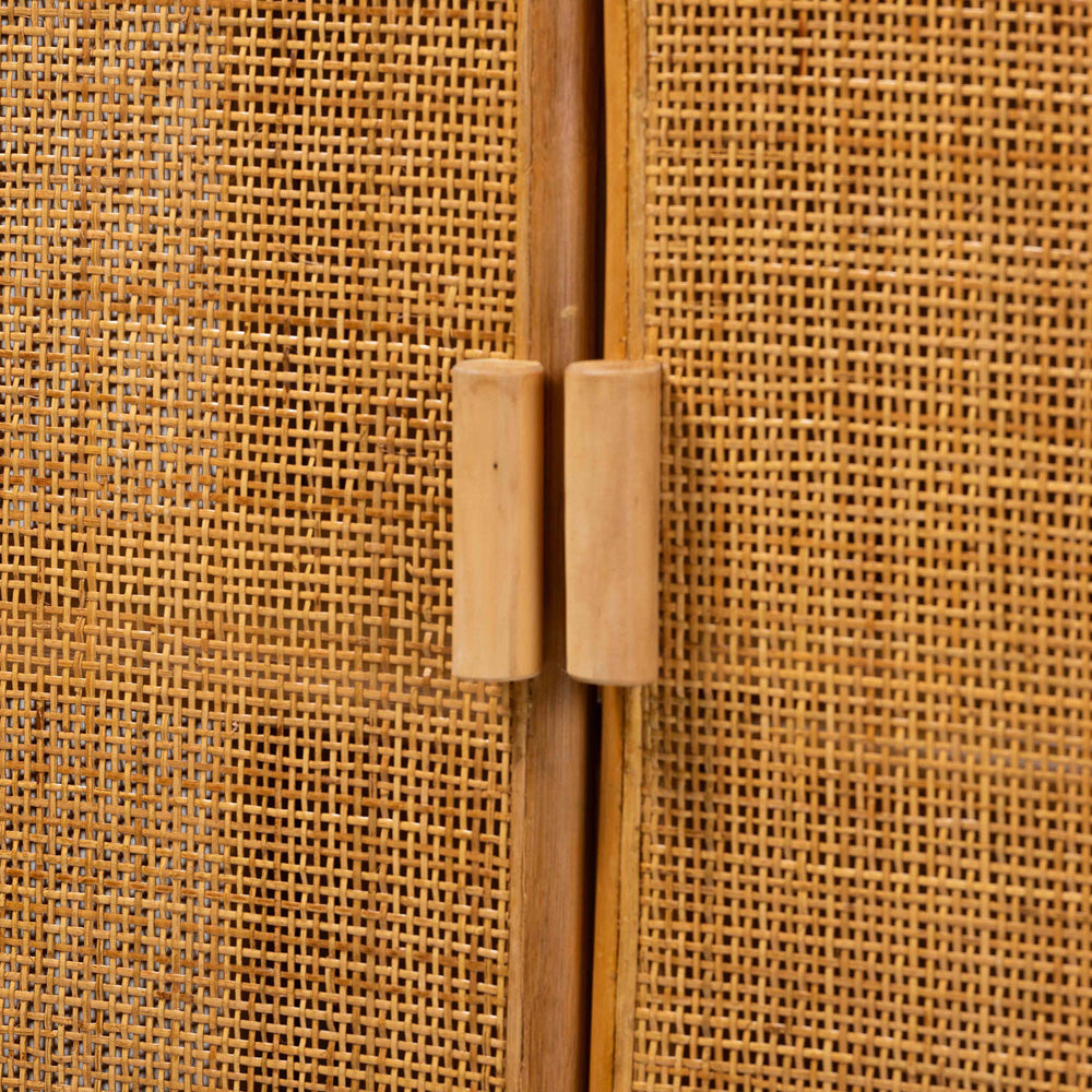 bali & pari - Paloma Storage Cabinet in Light Honey - Puerterico-Light Honey Rattan-Large-Cabinet view 5