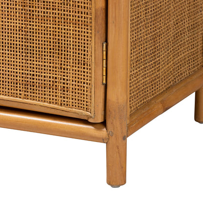 bali & pari - Paloma Storage Cabinet in Light Honey - Puerterico-Light Honey Rattan-Large-Cabinet view 6