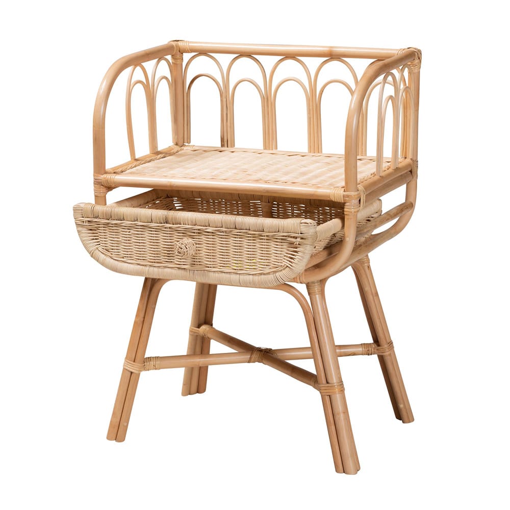 bali & pari - Panchali Nightstand in Natural Brown - WS027-Rattan-NS view 2