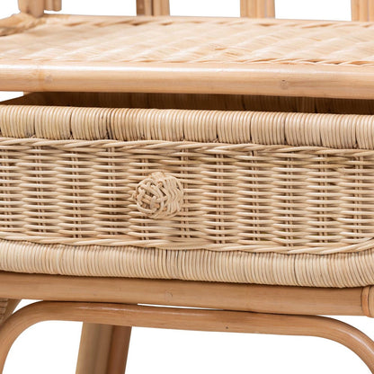 bali & pari - Panchali Nightstand in Natural Brown - WS027-Rattan-NS view 5