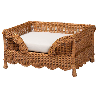 bali & pari - Papina Pet Bed in Light Honey - DC1122-Natural Rattan-Lg-Cushion-Pet Bed view 1