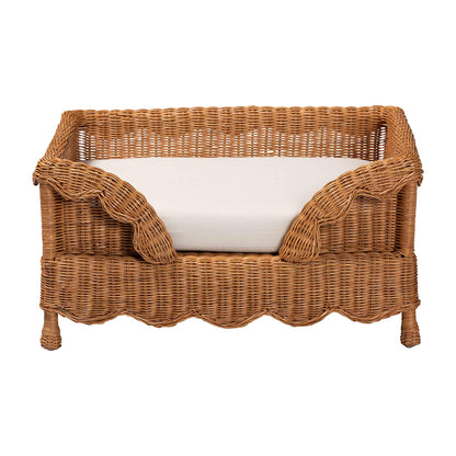 bali & pari - Papina Pet Bed in Light Honey - DC1122-Natural Rattan-Lg-Cushion-Pet Bed view 2