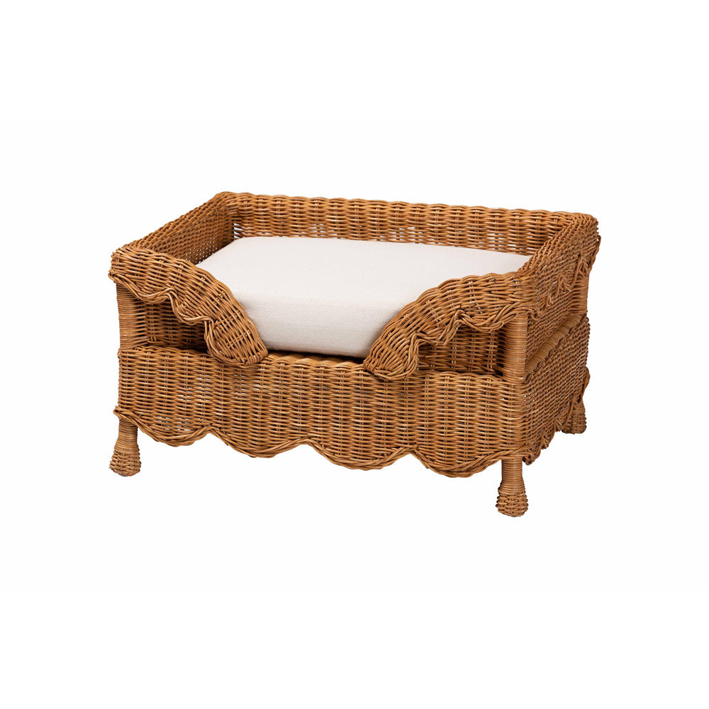 bali & pari - Papina Pet Bed in Light Honey - DC1122-Natural Rattan-Sm-Cushion-Pet Bed view 1