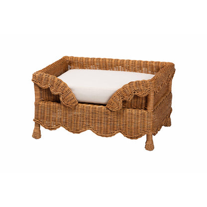 bali & pari - Papina Pet Bed in Light Honey - DC1122-Natural Rattan-Sm-Cushion-Pet Bed view 1