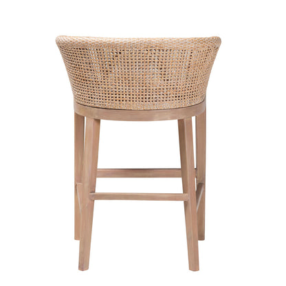 bali & pari - Papua Counter Stool in Antique white wash/ Light brown - Papua-Wood/Antil White Wash-CS view 4