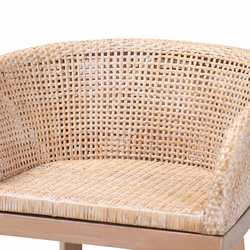 bali & pari - Papua Counter Stool in Antique white wash/ Light brown - Papua-Wood/Antil White Wash-CS view 5