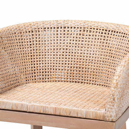 bali & pari - Papua Counter Stool in Antique white wash/ Light brown - Papua-Wood/Antil White Wash-CS view 5