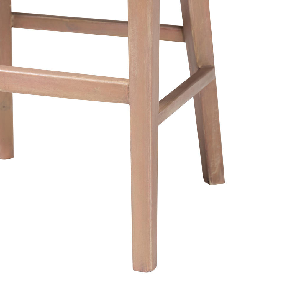 bali & pari - Papua Counter Stool in Antique white wash/ Light brown - Papua-Wood/Antil White Wash-CS view 6