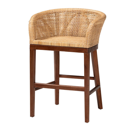 bali & pari - Papua Counter Stool in Natural Brown/Walnut Brown - Papua-Wood/Natural-CS view 1