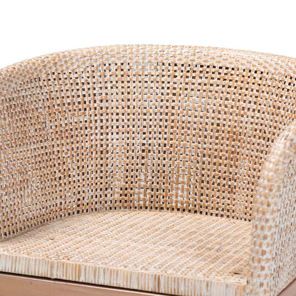 bali & pari - Papua Dining Chair in Antique white wash/ Light brown - Papua-Wood/Antil White Wash-DC view 5