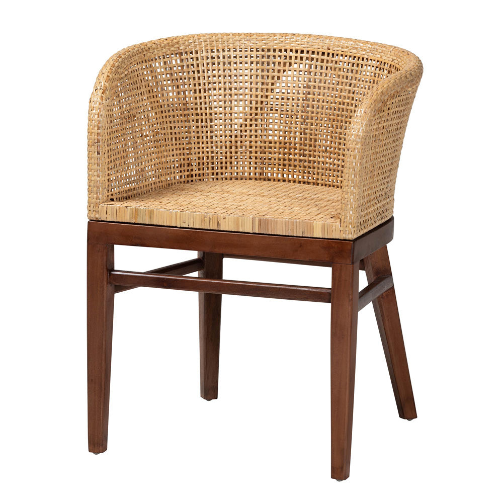 bali & pari - Papua Dining Chair in Natural Brown/Walnut Brown - Papua-Wood/Natural-DC view 1