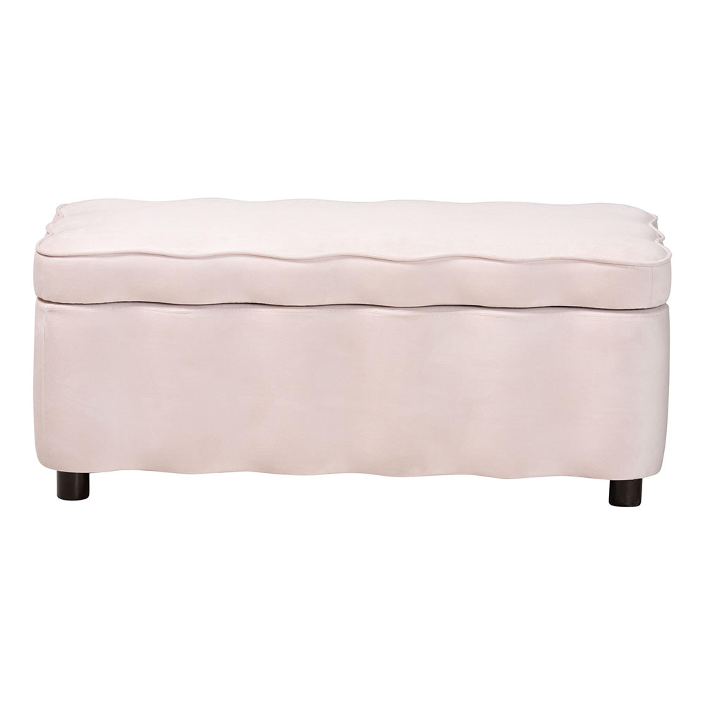 bali & pari - PaulinaBench in Light Pink/Black - BBT3246-Light Pink Velvet-Storage-Bench view 2