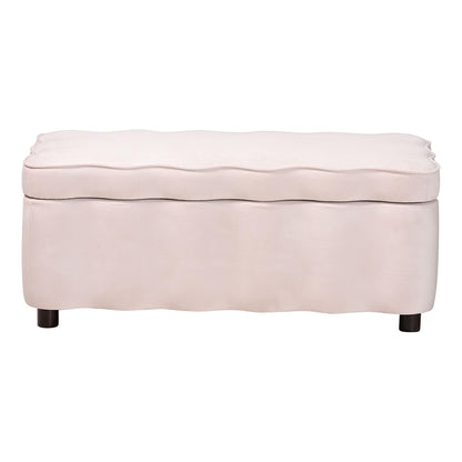 bali & pari - PaulinaBench in Light Pink/Black - BBT3246-Light Pink Velvet-Storage-Bench view 2