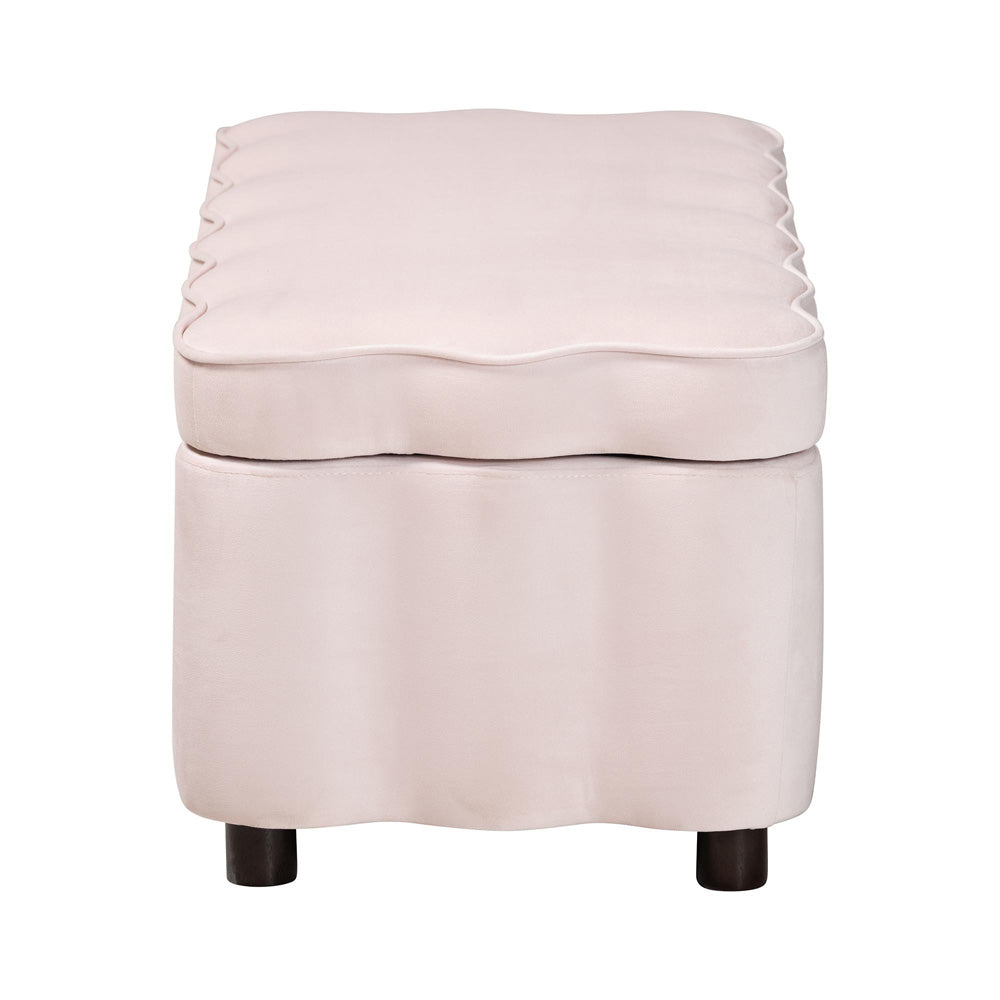 bali & pari - PaulinaBench in Light Pink/Black - BBT3246-Light Pink Velvet-Storage-Bench view 4