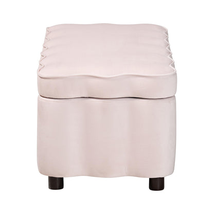 bali & pari - PaulinaBench in Light Pink/Black - BBT3246-Light Pink Velvet-Storage-Bench view 4