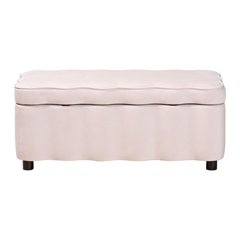 bali & pari - PaulinaBench in Light Pink/Black - BBT3246-Light Pink Velvet-Storage-Bench view 5