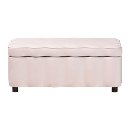 bali & pari - PaulinaBench in Light Pink/Black - BBT3246-Light Pink Velvet-Storage-Bench view 5