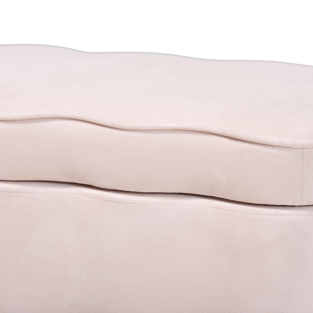 bali & pari - PaulinaBench in Light Pink/Black - BBT3246-Light Pink Velvet-Storage-Bench view 6
