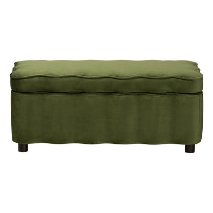 bali & pari - PaulinaBench in Moss Green/Black - BBT3246-Moss Green Velvet-Storage-Bench view 2