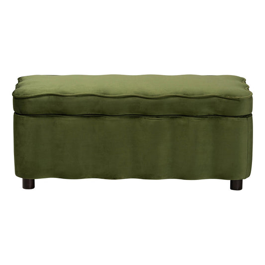 bali & pari - PaulinaBench in Moss Green/Black - BBT3246-Moss Green Velvet-Storage-Bench view 2