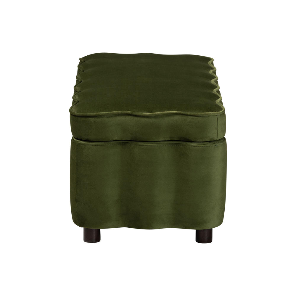 bali & pari - PaulinaBench in Moss Green/Black - BBT3246-Moss Green Velvet-Storage-Bench view 4