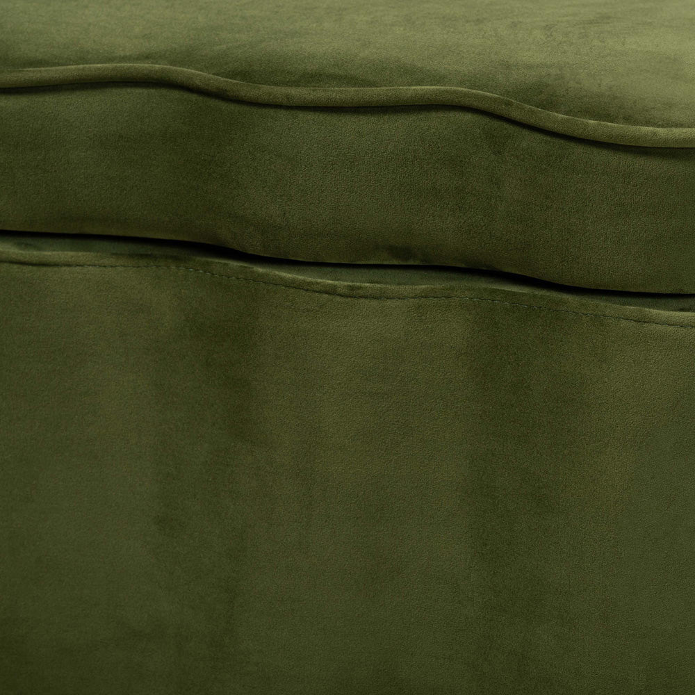 bali & pari - PaulinaBench in Moss Green/Black - BBT3246-Moss Green Velvet-Storage-Bench view 6
